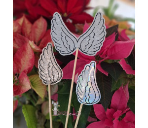 ADVENTSKALENDER 24. Dezember - Stickserie ITH - Engelsflügel LineArt Doodle Anhänger Stabdatei Appli